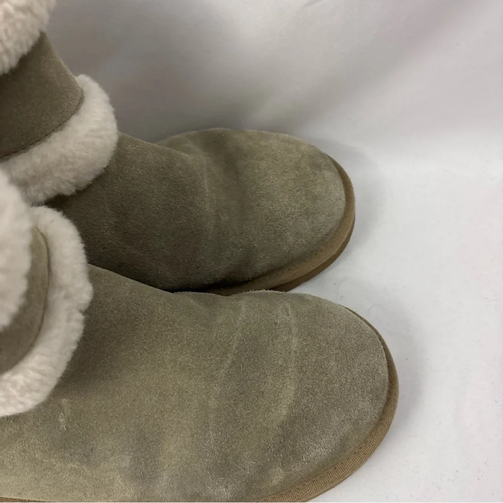 UGG Womans Koolaburra Size 10 USA Mini  Barley Suede Boots Dune Gray 1133079